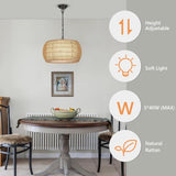 Rattan Farmhouse Chandelier Light Fixtures W2738P324209