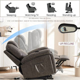 ZNTS Power Lift Recliner Chair with Massage for Elderly, Overstuffed Wide Recliners, Heavy Duty and W1622P196284