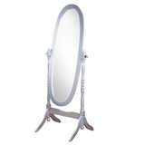 Traditional Queen Anna Style Wood Floor Cheval Mirror, Silver Finish T2574P164245