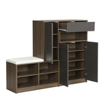 ON-TREND 2-in-1 Shoe Storage Bench & Shoe Cabinets
, Multi-functional Shoe Rack with Padded Seat, WF314405AAE