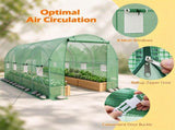 Walk-in Tunnel Greenhouse 1577 FT, Galvanized Steel Frame with 8 Mesh Windows & Roll-Up Zipper 27845206