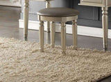 Bedroom Contemporary Vanity Set w Foldable Mirror Stool Drawers Silver Color HS00F4079-ID-AHD