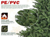 6ft Artificial Christmas Tree, 1168 Branch Tips, Full Lush Hinged Pine with PEPVC Mixed Needles, 45141469