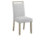 Contemporary Full Back Upholstered Dining Side Chair 2pc Set Gray Standard Height Dining Room Wooden B011P197714