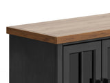97 inch Fireplace TV Stand Console for TVs up to 100 inches, Minimal Assembly, Black and Whiskey B108P160223