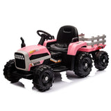 ZNTS Ride on Tractor with Trailer,24V Battery Powered Electric Tractor Toy, 200w*2motor W1396P144516