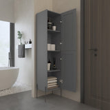 Hagi 71" Tall Four-Tier Shelf One-Door Linen Shaker Cabinet B070P234366