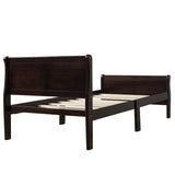 Wood Platform Bed Twin Bed Frame Mattress Foundation Sleigh Bed with Headboard/Footboard/Wood Slat WF192439AAP