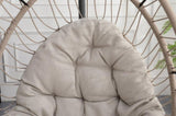 Outdoor egg-shaped hanging chair with stand, patio wicker swing egg-shaped indoor rocking W2500P288868
