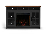 74 inch Fireplace TV Stand Console for TVs up to 85 inches, Minimal Assembly, Black and Whiskey B108P160222