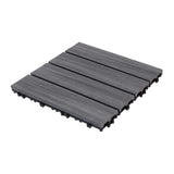 Patio Floor Tiles Pack of 11 WPC Wood-Plastic Composite Patio Deck Tiles DIY Interlocking Decking W206P201287