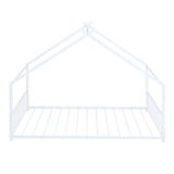 Full Size Metal House Bed, White 28350258