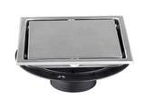 6 Inch Square Shower Drain with 2-in-1 Flat & Tile Insert Removable Cover, 304 Stainless Steel with 05710814