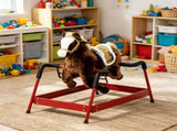 Dark Brown Interactive Kids Ride on Horse Spring Rocking Horse with Sounds, Plush Soft Feel Animal 86854924