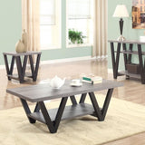 Antique Grey and Black Rectangle Sofa Table B062P145629