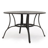 ZNTS Outdoor Cast Aluminum Circular Dining Table, Bronze 59159.00