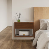 Wall mounted bedside table set of two - Walnut color W2181P160506