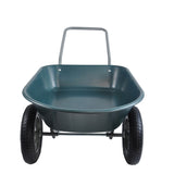 ZNTS wheel barrow Two wheeled trolley for green garden 15 inch pneumatic wheel WB1001GN W22770787