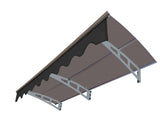 79" x 34" Window Awnings Door Entrance Canopy, Aluminum Alloy Bracket, 0.137 Inch Thick Crystal W2205P180075