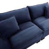 Corduroy Sofa Sleeper Couch Loveseat Sofa with Pillows Comfy Upholstered Deep Seat Sofa for W676P184142