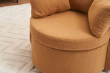 029-Teddy Fabric Swivel And Storage Chair With Back Cushion For Living Room,Khaki W527P166252