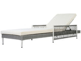 Outdoor All-Weather PE Rattan Chaise Lounge, Minimalist Patio Wicker Lounge Chair with 6 Gear 26544848