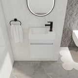 18'' Floating Wall-Mounted Bathroom Vanity with White Resin Sink & Soft-Close Cabinet Door W99936243