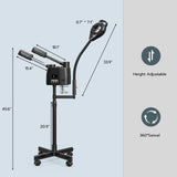 Professional 3 in 1 Facial Steamer on Wheels for Esthetician, Hot & Cold Mist, 5X LED Magnifying 96852289