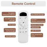 52 Inch Ceiling Fan with 22W LED Light and Remote Control 5 ABS Blades for Bedroom W934P229930