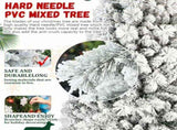 Artificial 6ft Flock Christmas Tree with 752PVC/Hard Needle Mixed Branch Tips,Hinged Premium & 49032696