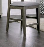 Contemporary Gray Set of 2pc High Chairs Padded Fabric Cushions Counter Height Chairs Dining Room B2741P320858