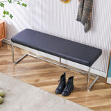 Black shoe changing bench silver metal legs, sofa bench dining chair, suitable for bedroom fitting W1151131314