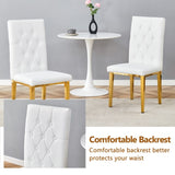 4 piece set of white armless dining chairs brings a touch of elegance and mystery to the dining area W1151131992