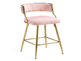 (SET of 2) 26'' Counter height bar stools Corduroy kitchen island counter bar stool with back,golden 80301626