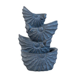 ZNTS 13.4x9.4x21.5" Decorative 4 Tier Blue Nautilus Shell Water Fountain with Light for Indoor Outdoor W2078138946