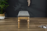 Habit Solid Wood Button Tufted Dining Bench, Grey T2574P164609