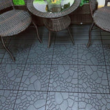 Stone texture 12" Patio Deck Tiles, DIY Module Interlocking Decking Tiles Floor Tile,Easy and Quick W3022P268428