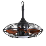 20 Inch Downrod Mount Ceiling Fan LED 18W 3CCT 5 ABS Blades DC Motor with Hanging and Hook for W934P230673