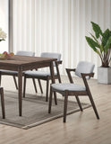 Mid-Century Modern Dining Chairs 2pcs Set Solid wood Fabric Upholstered Cushion Chair Walnut B011P203551