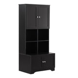 ZNTS Tall and Wide Bathroom Floor Storage Cabinet, Bathroom Storage Unit, Freestanding Cabinet with 4 18725870