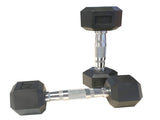8LB 1-PairHDRS Rubber Coated Solid Cast Iron Dumbbell with Contoured Chrome Handle, Hexagon 92047421