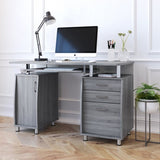 ZNTS Complete Workstation Computer Desk with Storage, Grey 74539286