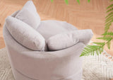 029-Teddy Fabric Swivel And Storage Chair With Back Cushion For Living Room,Light Gray W527P166247