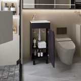 FM FURNITURE Quartzsite Bathroom Vanity with Integrated Sink, Wengue B128P293882