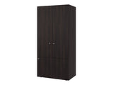 Armoire, 3 Doors, 3 Shelves, Walnut / Black Wengue B097P369450