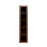 Display Cabinet with Glass Doors, Curio Storage Cabinet with 5 Shelves, Bookcase with LED Lights W331P281123