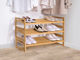 Bamboo 3-Tier Shoe Rack for 9 Pairs 96881302