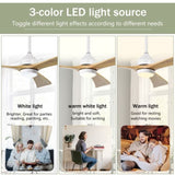 52" Ceiling Fan with Lights Remote Control,Quiet DC Motor 3 Blade Ceiling Fans 6 Speed W1592122606