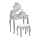 Ashley Wood Make-Up Vanity Table and Stool Set, Silver T2574P265587