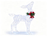 Pre-Lit Christmas Reindeer Decoration with 50 Cold White LED Lights, IP44 Waterproof Metal Frame, 39250855